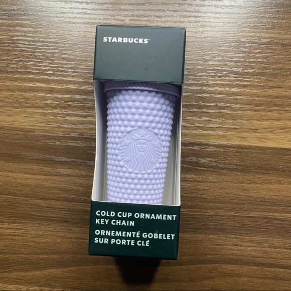 Starbucks Lilac Studded Cold Cup Tumbler Ornament/Keychain NWT